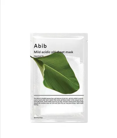 Abib Mild Acidic pH, Heartleaf Sheet Mask (Maska do twarzy  w płachcie z pstrolistką)