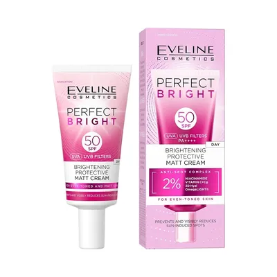 Eveline Cosmetics Perfect Bright, Brightening Protective Matt Cream SPF50 (Ochronny krem matujący SPF50)