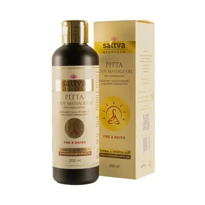 Sattva Ayurveda Fire & Water, Pitta, Body Oil Massage With Sandalwood (Olejek do masażu ciała z olejkiem sandałowca)
