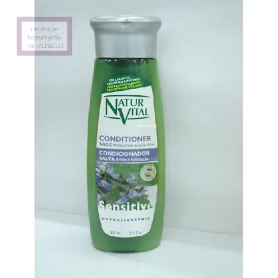 NaturVital Sensitive, Conditioner Sage Moisturises & Adds Shine (Szałwiowa odżywka do włosów nawilżająca i nadająca połysk)