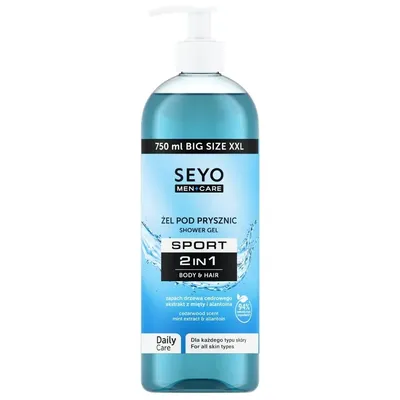 Seyo Men+Care, Sport 2 in 1  Body & Hair, Żel pod prysznic