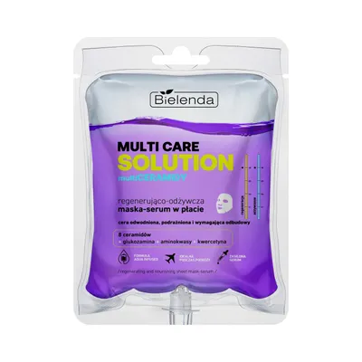 Bielenda Multi Care Solution, MultiCeramidy, Regenerująco-odżywcza maska-serum w płacie
