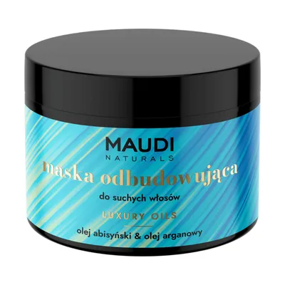 Maudi Naturals Luxury Oils, Olej abisyński i olej arganowy, Maska odbudowująca do suchych włosów