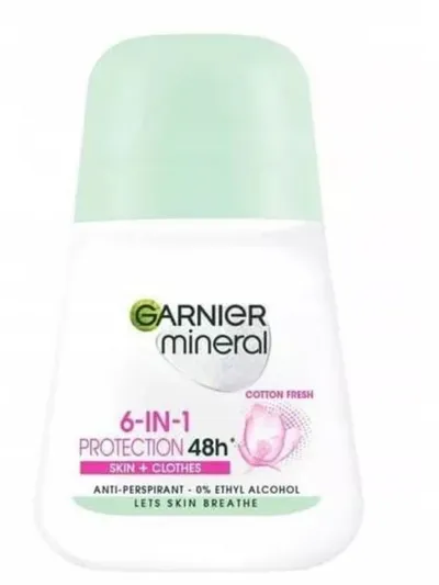 Garnier Mineral,  Cotton Fresh, 6 in 1 48H Protection Anti-Perspirant Roll-on (Antyperspirant w kulce)