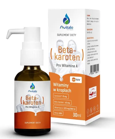 Avitale Beta-karoten Pro Witamina A, Suplement diety na skórę
