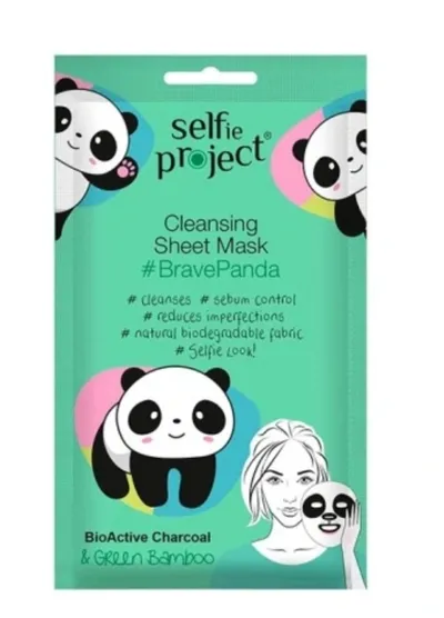 Selfie Project #BravePanda, Oczyszczająca maska na tkaninie