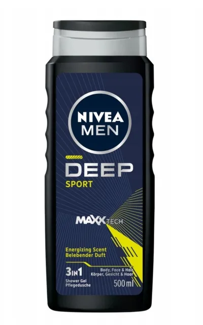 Nivea Men, Deep Sport, Shower Gel 3 in 1 (Żel pod prysznic 3w1)