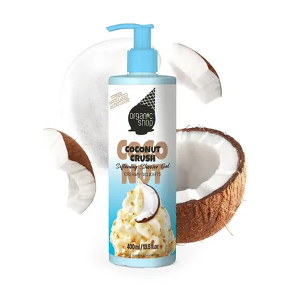 Organic Shop Creamy Delights, Coconut Crush, Softening Shower Gel (Chrupiący kokos, Zmiękczający żel pod prysznic)