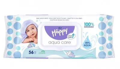 Bella Baby Happy, Aqua Care, Wipes (Chusteczki dla dzieci nawilżane wodą)