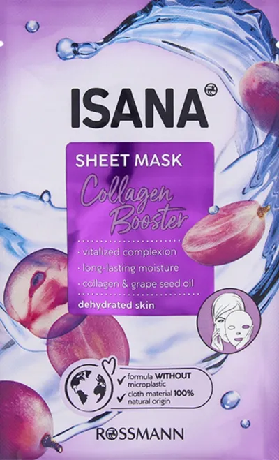 Isana Collagen Booster, Sheet Mask (Materiałowa maseczka do twarzy)