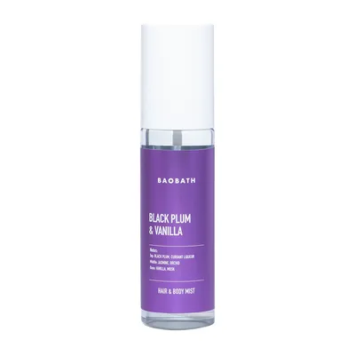 BaoBath Black Plum & Vanilla, Hair & Body Mist (Mgiełka do ciała i włosów)