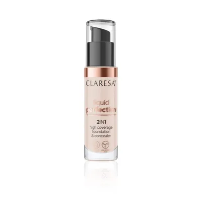Claresa Make Up, Liquid Perfection 2 in 1 High Coverage Foundation & Concealer (Podkład i korektor 2w1 do twarzy)