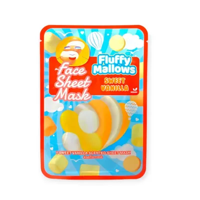 Maxbrands Fluffy Mallows, Sweet Vanilla, Face Sheet Mask (Wanilia, Maska do twarzy w płachcie)