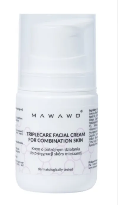 Mawawo Natural Cosmetics Krem o potrójnym działaniu do pielęgnacji cery mieszanej