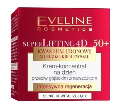 Eveline Cosmetics SuperLifting 4D, Intensywna regeneracja, Krem-koncentrat na dzień przeciw głębokim zmarszczkom 50+