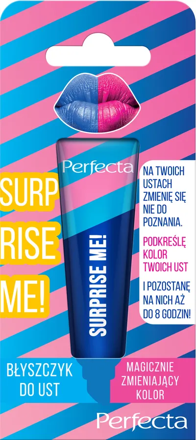 Perfecta Surprise Me! Blue, Błyszczyk do ust magicznie zmieniający kolor