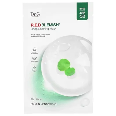 Dr. G R.E.D Blemish, Deep Soothing Mask (Łagodząca maska do twarzy w płachcie)