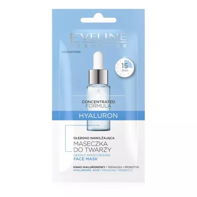 Eveline Cosmetics Hyaluron, Głęboko nawilżająca maseczka do twarzy