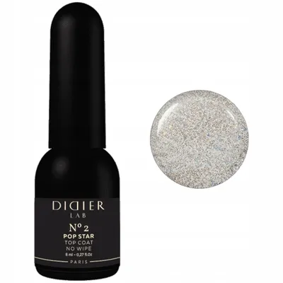 Didier Lab No 2 Pop Star, Top Coat No Wipe (Top do paznokci)