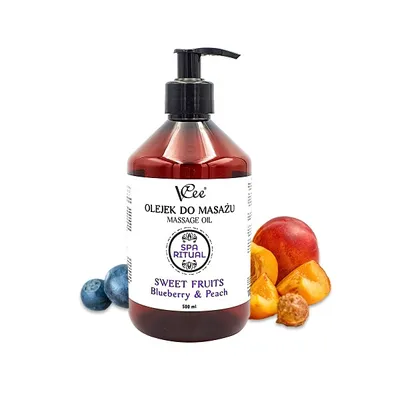 VCee Spa Ritual, Sweet Fruits, Blueberry & Peach, Massage Oil (Jagoda i Brzoskwinia, Olejek do masażu ciała)