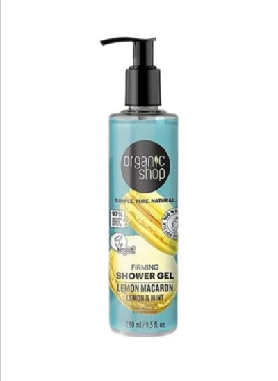 Organic Shop Lemon Macaron, Firming Shower Gel (CytrusowyMakaronik, Ujędrniający żel pod prysznic)
