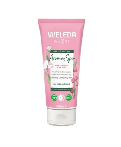 Weleda Aroma Spa, Pink Pepper Rock Rose, Pampering Creamy Shower Gel (Kremowy żel pod prysznic)