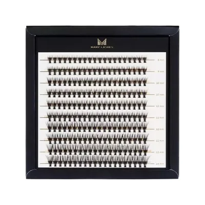 ManyLashes Superblack Silk Eyelashes Individuals (Sztuczne rzęsy w kępkach)