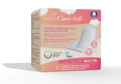 Silver Care Soft, Ultracienkie bawełniane podpaski na dzień ze skrzydełkami