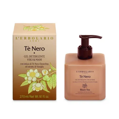 L'Erbolario Te Nero, Face & Hand Wash Gel (Czarna Herbata, Żel do mycia twarzy i dłoni)