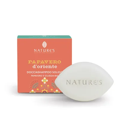 Nature's Harmony And Wellbeing Poppy & Cherry, Solid Shower Shampoo (Szampon w kostce z makiem i wiśnią)