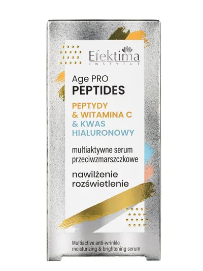 Efektima Age Pro Peptides, Peptydy & Witamina C & Kwas Hialuronowy, Nawilżenie Rozświetlenie, Multiaktywne serum przeciwzmarszczkowe