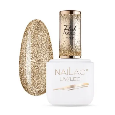 NaiLac Flash Gold Top (Top do paznokci)
