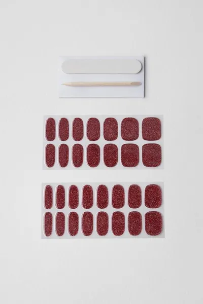 Zara Red Sparkle, Nail Wraps (Naklejki na paznokcie z efektem żelowym)