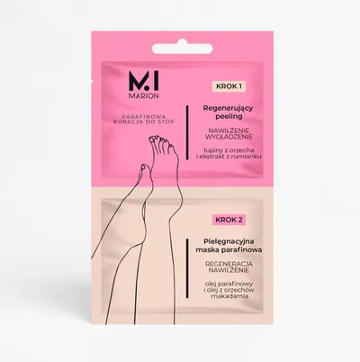 MI Marion Parafinowa kuracja do stóp, Regenerujący peeling + maska parafinowa