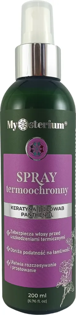 Mysterium Spray do włosów termoochronny z keratyną, jedwabiem i panthenolem