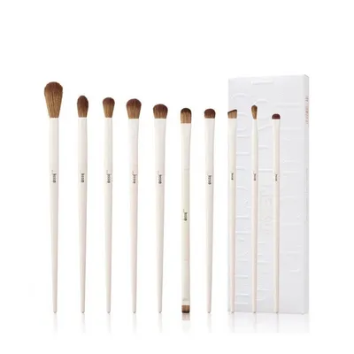 Jessup T330, Light Grey Precision Brush Set (Zestaw 10 pędzli do makijażu oczu)