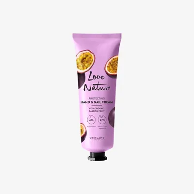 Oriflame Love Nature, Protecting Hand & Nail Cream with Organic Passion Fruit (Ochronny krem do rąk i paznokci z organiczną marakują)