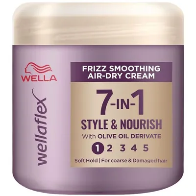Wella Wellaflex, 7-in-1 Style & Nourish, Frizz Smoothing Air-Dry Cream (Krem wygładzający puszące się włosy)