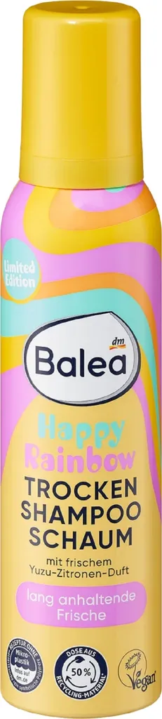 Balea Happy Rainbow, Dry Shampoo in Foam (Suchy szampon do włosów w piance)