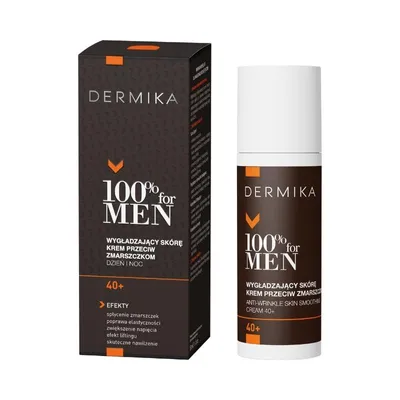 Dermika 100% For Men, Anti- Wrinkle Skin Smoothing Cream 40+ (Wygładzający skórę krem przeciw zmarszczkom 40+)