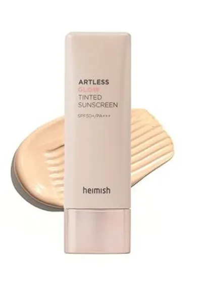Heimish Artless, Glow Tinted Sunscreen Shine Beige SPF50+ PA+++ (Koloryzujący krem ochronny do twarzy  SPF50+)