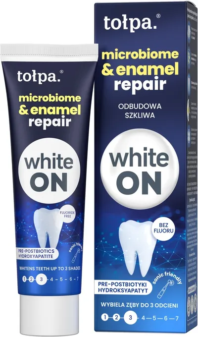 WhiteON Microbiome & Enamel Repair, Odbudowa szkliwa, Wybielająca pasta do zębów
