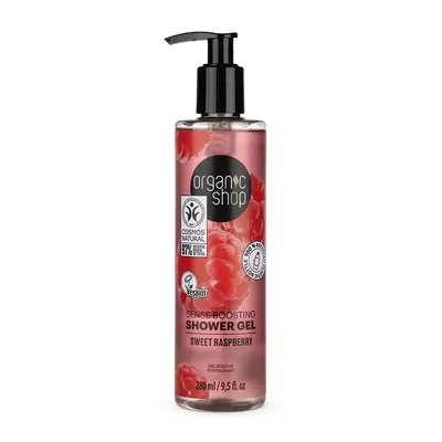 Organic Shop Sweet Raspberry, Sense Boosting Shower Gel (Słodka Malina, Pobudzający zmysły żel pod prysznic)