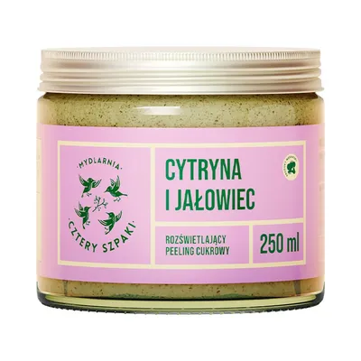 Mydlarnia Cztery Szpaki Cytryna i Jałowiec, Rozświetlający peeling cukrowy