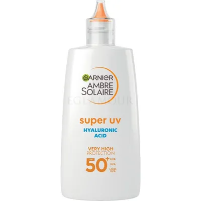 Garnier Ambre Solaire, Super UV, Hyaluronic Acid, Very High Protection SPF50 (Nawilżający fluid do twarzy z kwasem hialuronowym SPF50)