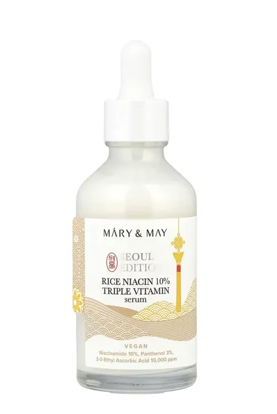 Mary & May Seoul Edition, Vegan Rice Niacin, 10% Triple Vitamin Serum (Rozjaśniające serum do twarzy)