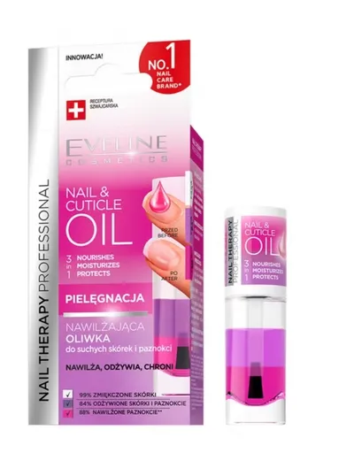 Eveline Cosmetics Nail Therapy Professional, Nail & Cuticle Oil (Nawilżająca oliwka do suchych skórek i paznokci)