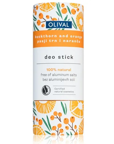 Olival Natural, Buckthorn and Orange, Deo Stick (Dezodorant w sztyfcie bez dodatku soli aluminium)