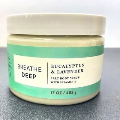 Bath & Body Works Aroma, Breathe Deep, Eucalyptus & Lavender Salt Body Scrub (Solny peeling do ciała z witaminą E i naturalnymi olejkami eterycznymi)