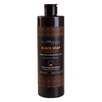 Beaute Marrakech Naturalne czarne mydło marokańskie Savon Noir z olejem arganowym i odżywczą glinką Rhassoul